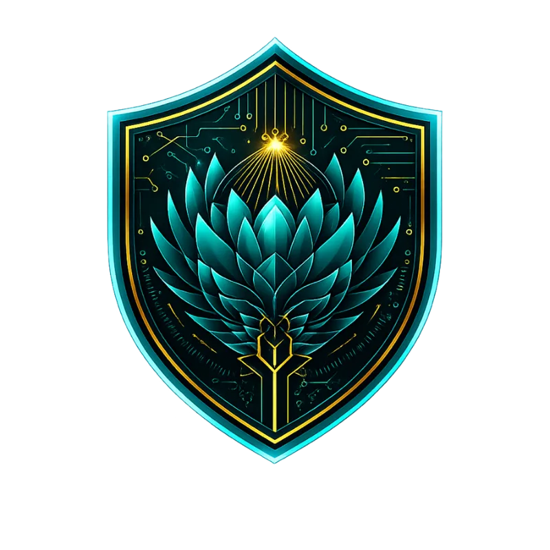 Advanced cybersecurity auditing — Tan Tech shield emblem